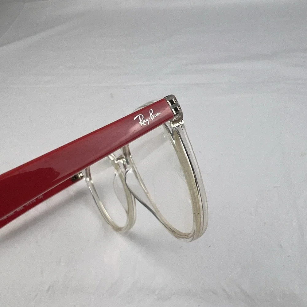 Ray-Ban RB7046 5950 Eyeglasses Clear Coral 51-18-140 Frames Only EUC